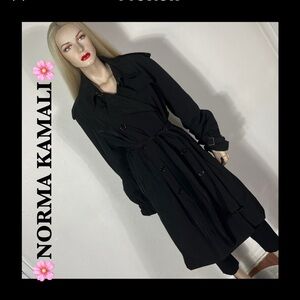 Norma Kamali Elegant Black Trenchcoat